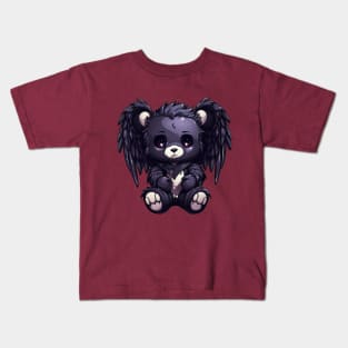 Gothic Guardian: The Dark Angel Teddy Bear Kids T-Shirt